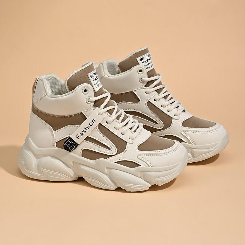 

Высокие зимние ботинки для женщин, Новая дышащая спортивная обувь, Универсальные повседневные кроссовки на толстой подошве 40 хаки