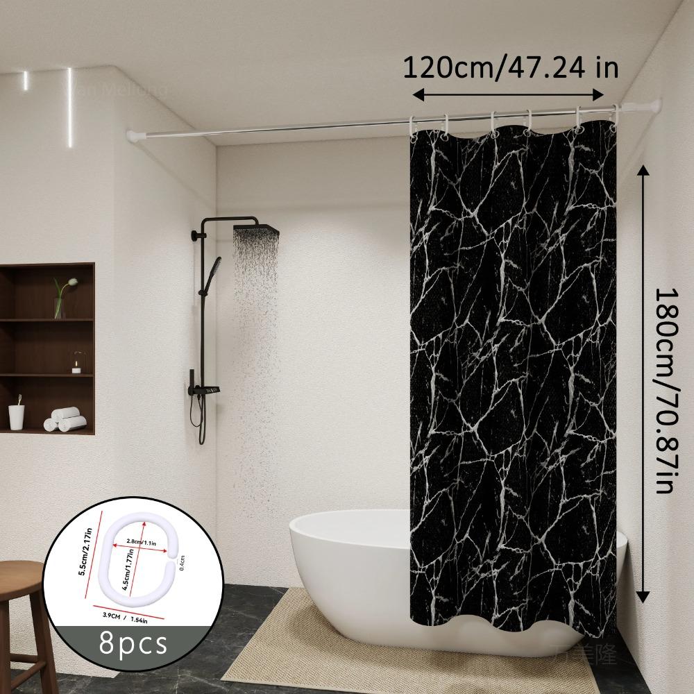 Tenda da Doccia Impermeabile per Bagno Tende da Vasca da Bagno Facili da Pulire e Pulire con Panno Tende da Doccia in PEVA Tenda Marmo con Ganci