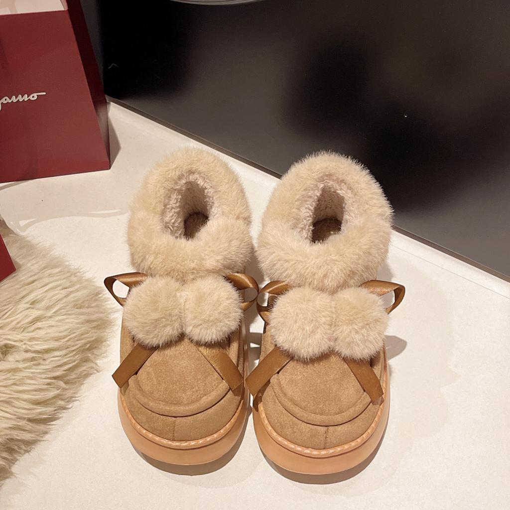 Fashion Green Companion Snow Boots Women Shoes Winter 2024 New Fashion Short Tube Women Boots Sleeve Versatile Cotton Shoes Thickened