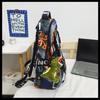 Spot Graffiti Streetwear Lightweight Backpack for Students & Casual Use