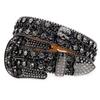 Shinning Diamond Waist Belts with Skull Buckle for Rock Fan Adjust Length Belt for Teens Woman Jeans Skirt Decorative