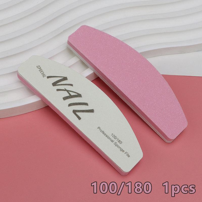 1Pcs Mini Nail File Buffer Double Sided Grit 100/180 Emery Board Manicure Tools For Nail Grooming/Styling Acrylic Nails