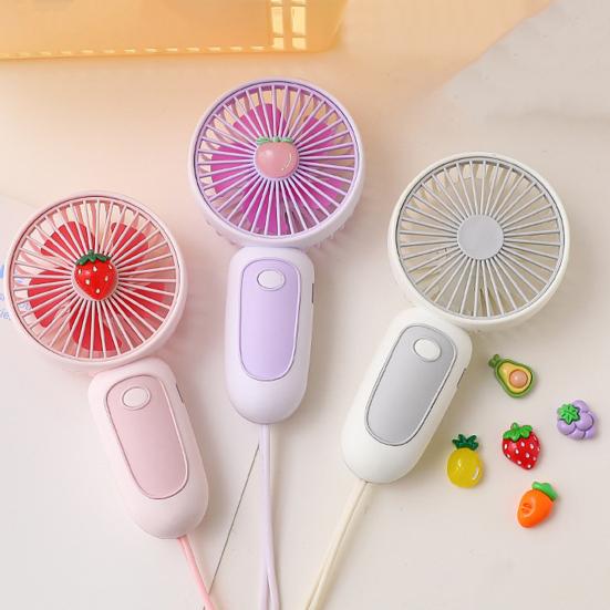Handheld Desktop Fan with Lanyard Dual-Use Portable Cooling Fan for Students Commuting Traveling Type-C Fast Charging Low Noise Summer Gadget