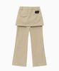 Jenyujeu Layered Skirt Bootcut Pants - Beige