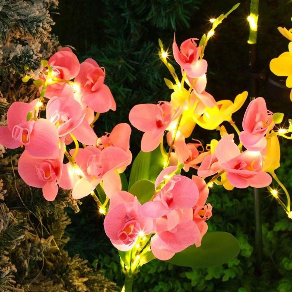Waterproof Solar Butterfly Flower Lamp Stake Light Simulation Plant Light Patio Yard