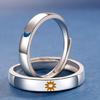 2 Pcs Sun and Moon Couple Rings Copper Polish Lovers Adjustable Ring for Her