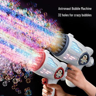 Gatling Bubble Gun: Popular Fully Automatic Toy for Kids, Handheld Luminous Bubble Blower.