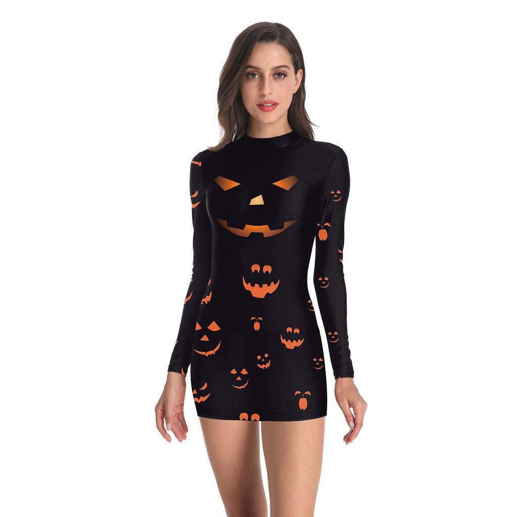 Halloween Nurse Costume Dress With Printed Pattern For Cosplay Parties