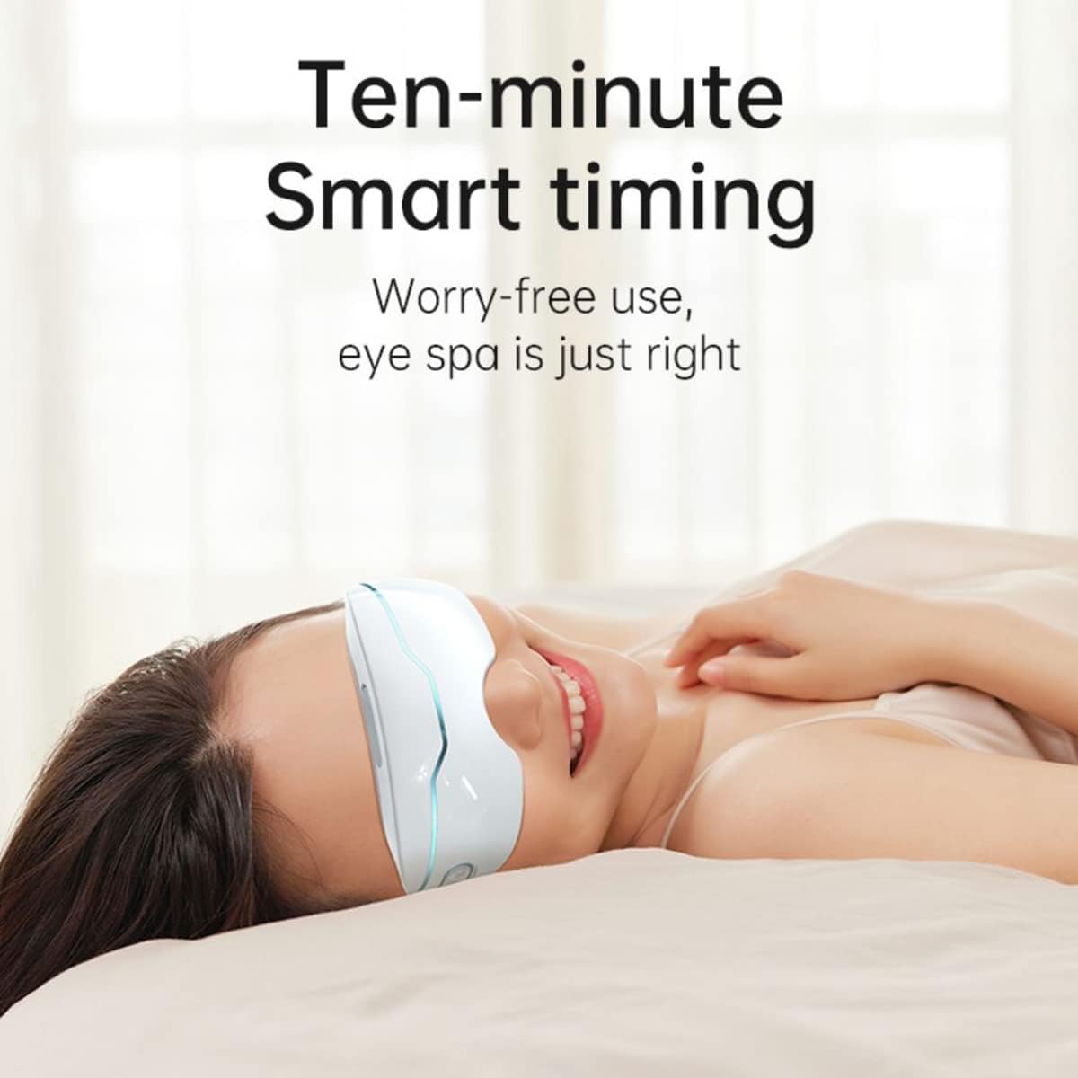 Eye Massager with Hot Compress, Rechargeable Smart Steam Spray Eye Massager for Relieving Eye Fatigue Dark Circles Dry Eye Migraine Relaxing Eyes