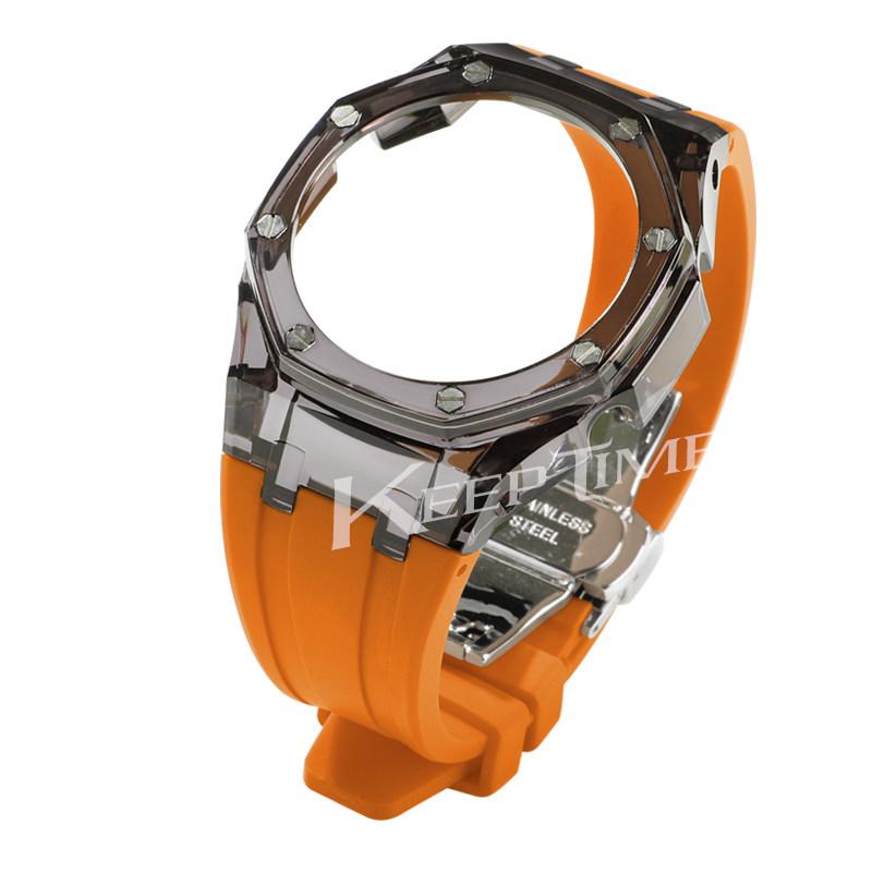 For Casioak G-Shock GA-2100 GM-2100 GMA-S2100 GA2100 Mod Kit Transparent PC Case Rubber Strap Watchband Replacement Accessories