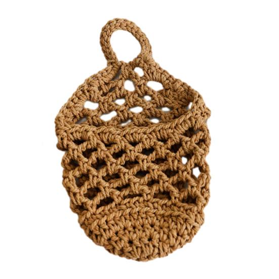 Storage Basket with Handle Wall Hanging Plant Baskets Hand-Woven Cotton Rope Planters for Fruits Plants