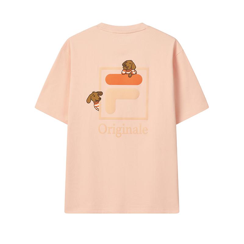 FILA Original Classic Versatile Comfortable T-Shirt Men tops Rose-Deep-Pink F61M629103FPK
