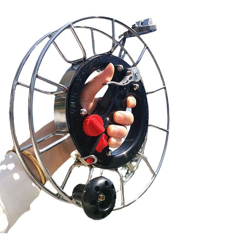 High-End Stainless Steel Kite Reel with Handbrake, Anti-Reverse, and Large Bearing for Sea Fishing