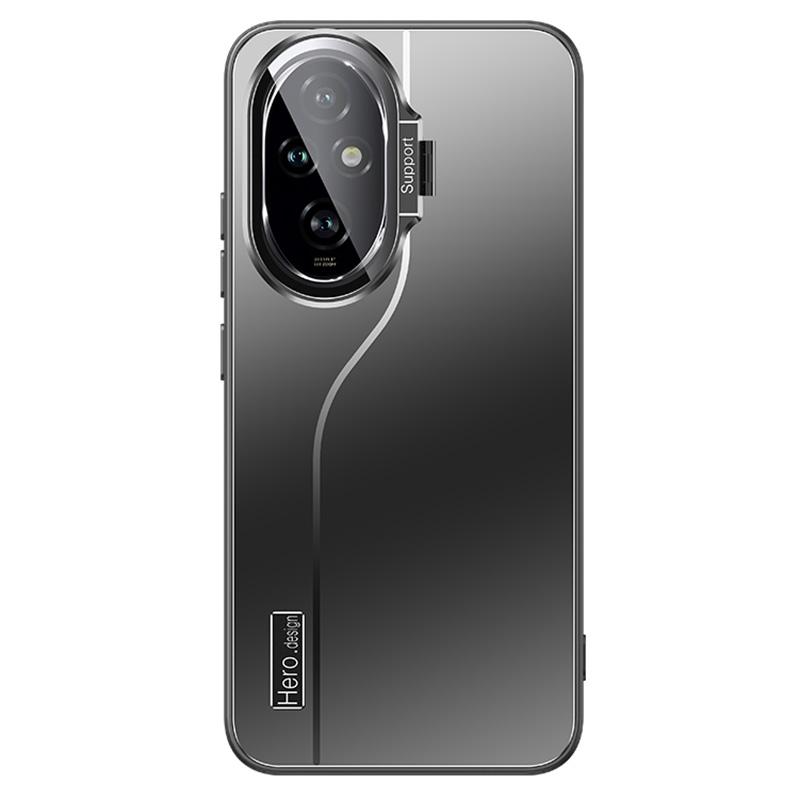 

Чехол для Honor 200 5G с рамкой для объектива, подставкой, из ТПУ+ПК, противоударный чехол для телефона Black