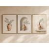 3-delige Frameloze Set met Terracotta Olijvenprint, Mediterrane Stilleven Wandkunst, Boheemse Stijl, Woonkamer Slaapkamer Decoratie