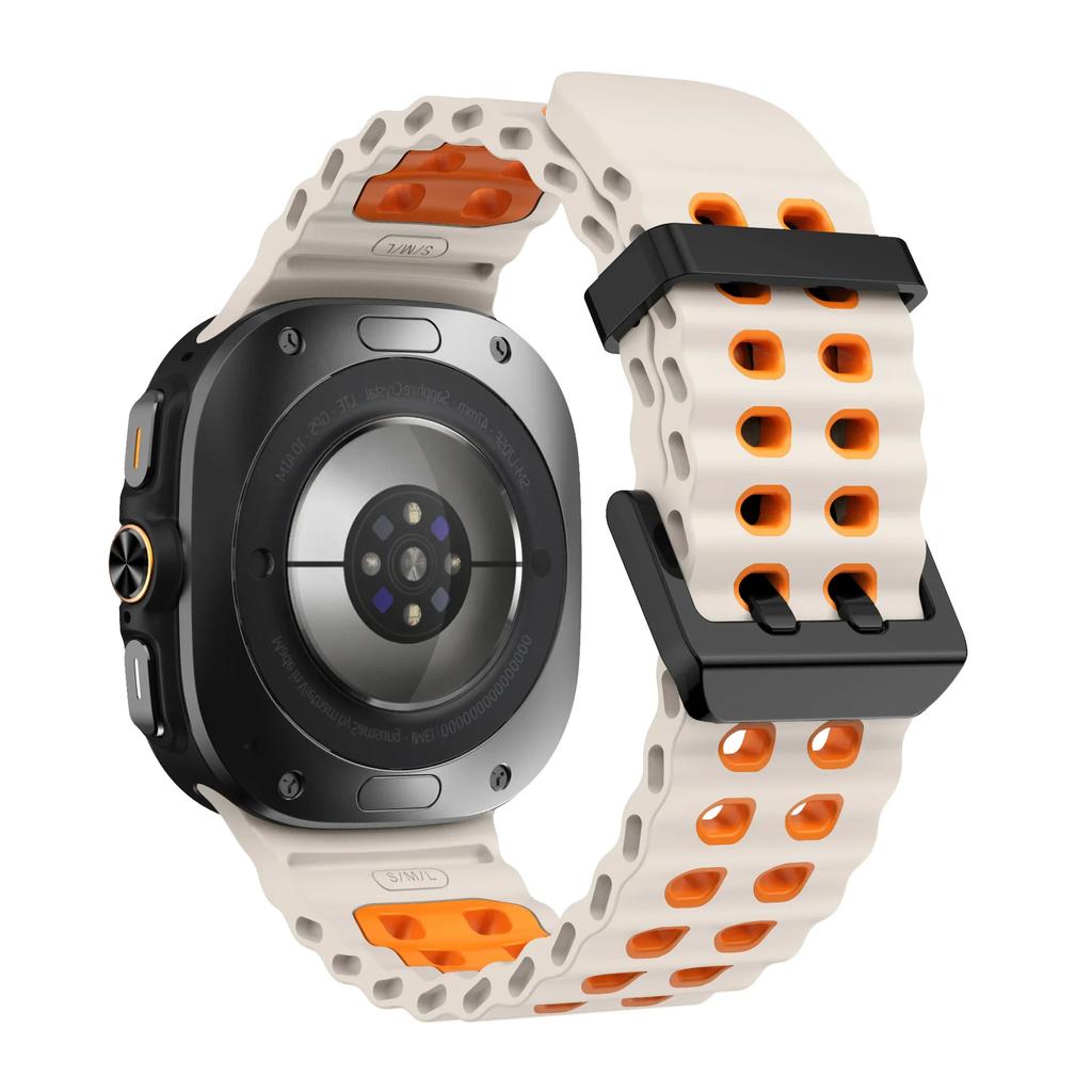 Marine Band For Samsung Galaxy Watch ultra Strap 47mm Accessories Two color Sport silicone Bracelet Galaxy Watch 7 ultra Straps