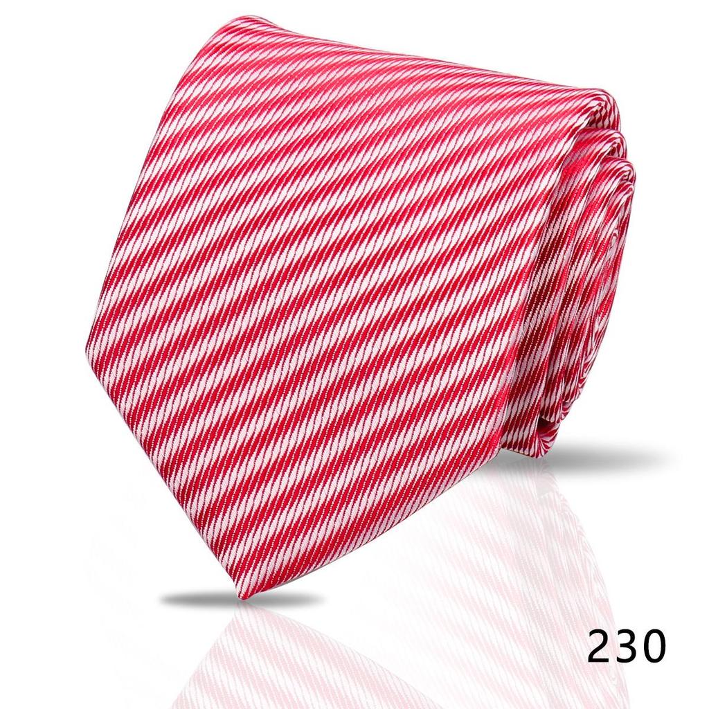 Men's High-Grade Black and Red Striped Silk Tie for Formal and Wedding Wear - 8CM