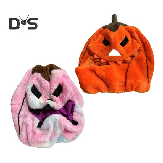 Halloween Pumpkin Motorcycle Helmet Cover High Visibility Dustproof Plush Cartoon Pumpkin Head Motorbike Full Helmet Protector Guard
