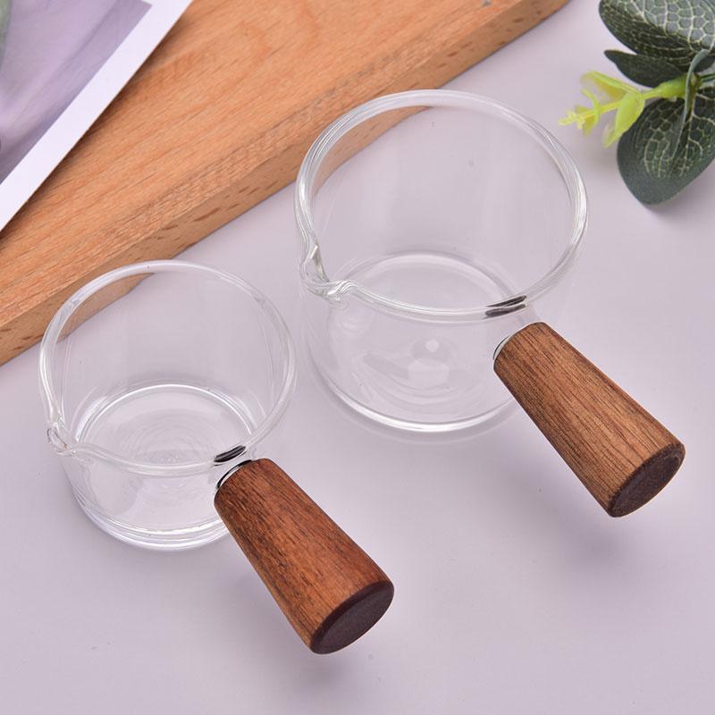 Multi-functional Taste Dish Coffee Mini Milk Cup Hand-draw Sauce Dish With Handle Glass Sauce Vinegar Snack Plate Tableware