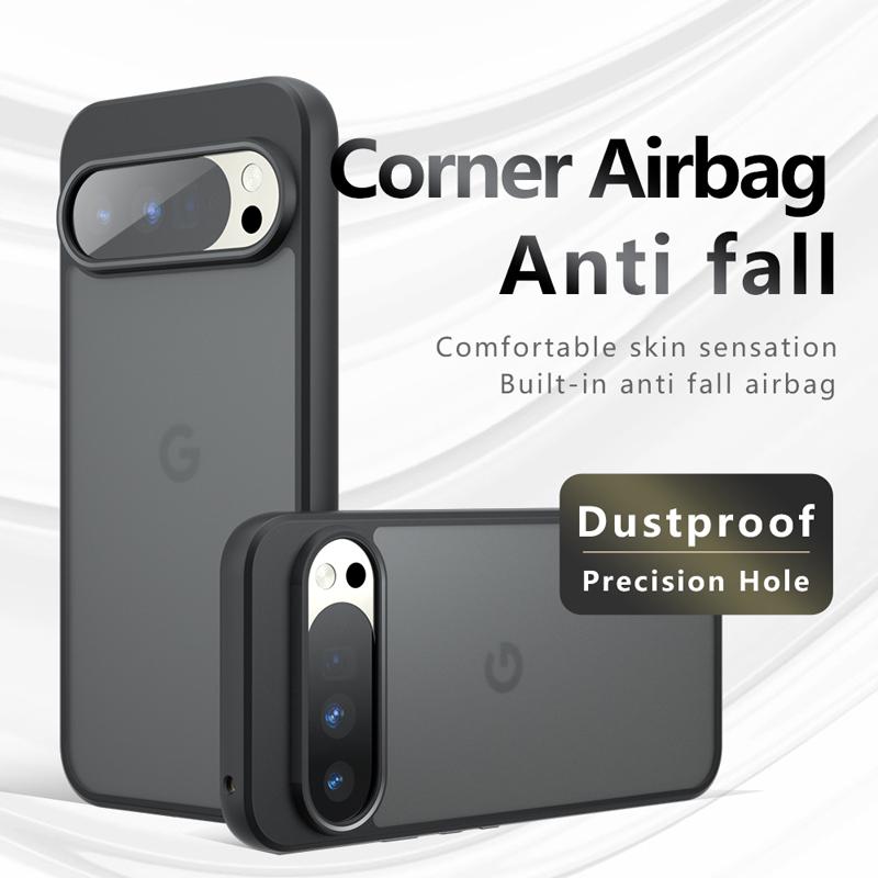 Für Google Pixel 10 Pro XL Hülle Stoßfest Mattes Hautgefühl Matte PC+TPU Anti-Fingerabdruck Transparente Hülle für Google Pixel 10