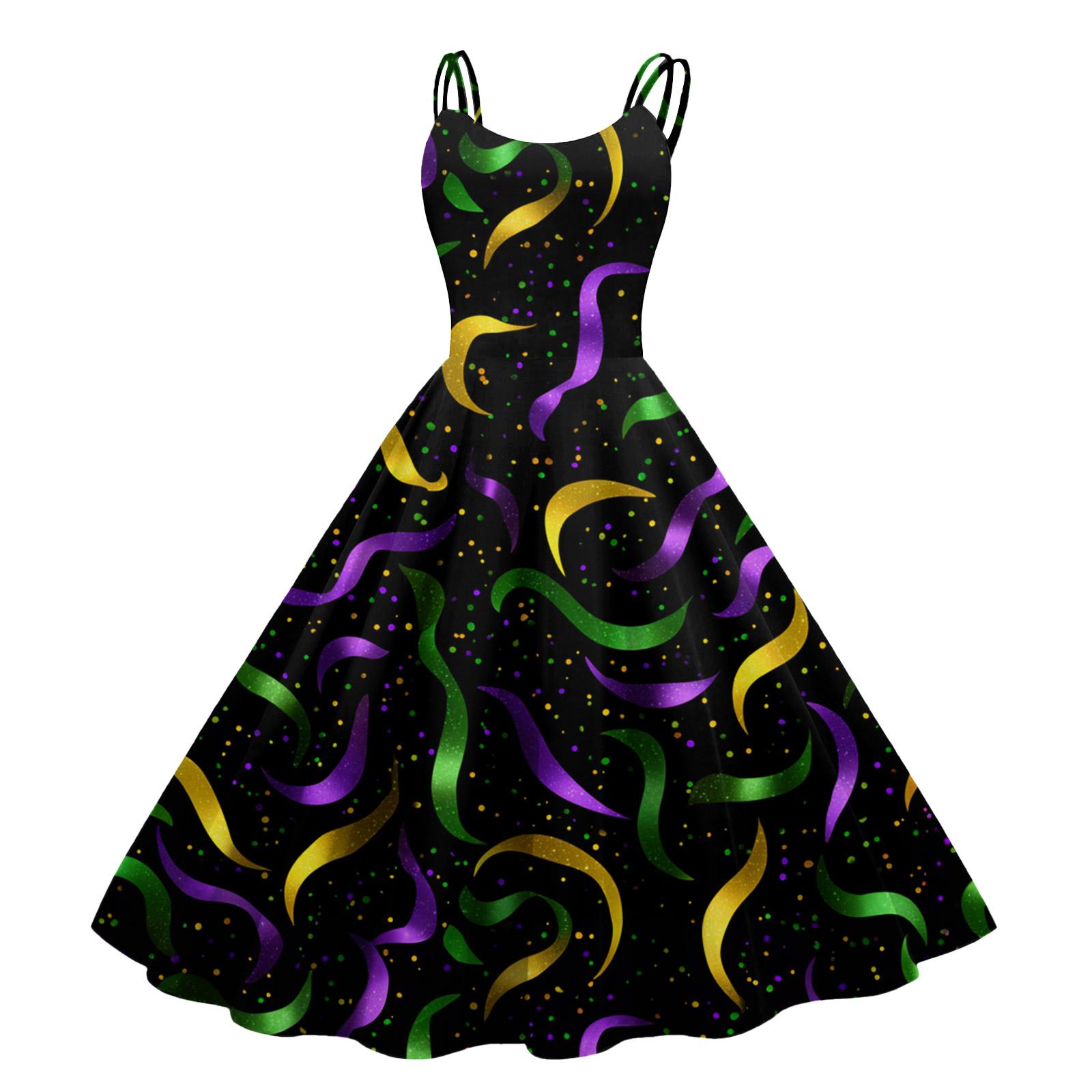 Women s Halloween Print Sexy Off-The-Shoulder Punk Vintage Dress L