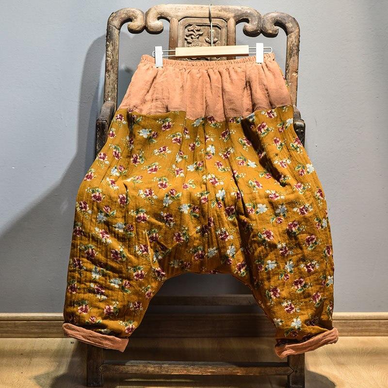 

Johnature женские карманы из хлопка и льна в стиле пэчворк с цветочным принтом женские брюки One Size жёлтый