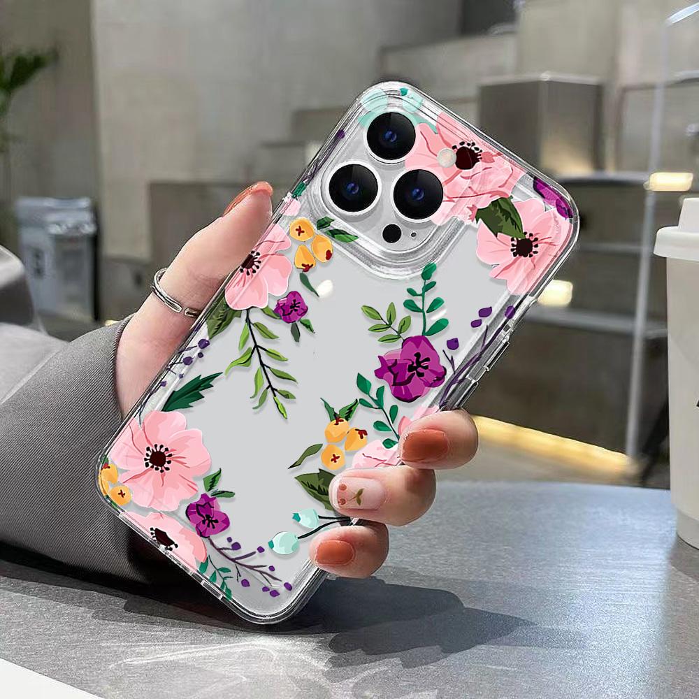Flower Phone Case For Samsung S25 Ultra Funda Galaxy S24 S23 FE S22 S21 S20 FE S10 Plus Silicone Transparent Covers Carcasa