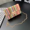 Sweet Wind Fashion Straw Double Head Lock Shoulder Bag Bag Summer New Trend Chain Messenger Bag One Piece
