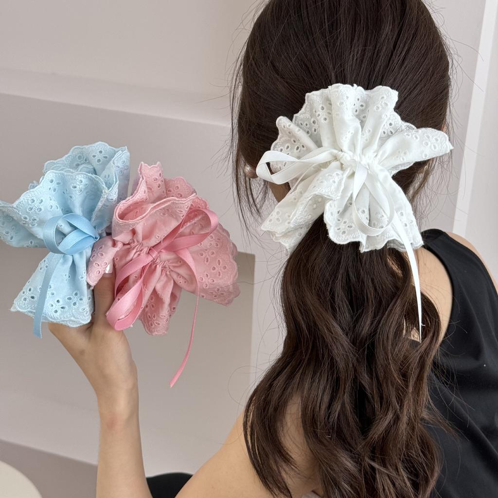 Large Big Elastic Hair Band Accessoires for Girl Women Korean Ties Scrunchies Rubber Designer Ribbon Popular Kpop Sweets Fashion