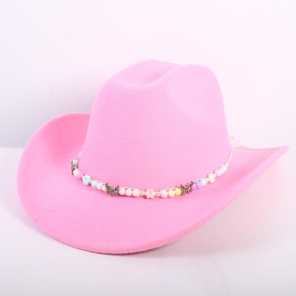 Popular European and American Fashion OL Style One-word Cowboy Hat Men's and Women's High-end Top Hat Jazz Hat Felt Hat