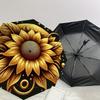 1pc Golden Sunflower Mandala Umbrella with Plastic Handle,Suitable for All Seasons Home Travel Outdoor UmbrellaDD1106