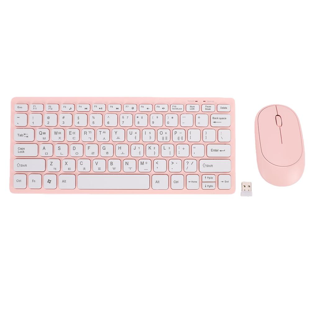 Korean Wireless Keyboard and Mouse 78 Keys 2.4GHz Keyboard for PC Laptop Thin and Lightweight