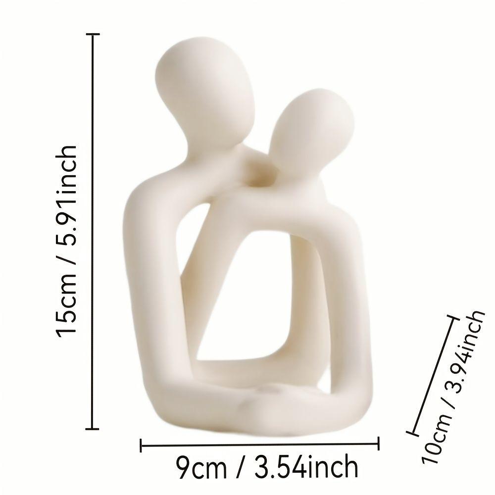 Modern Minimalist Couple Embrace Figurine | Abstract Art Resin Statue for Lovers | Decor Night Light Lamp Base & Candle Holder