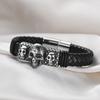 LIKGREAT Halloween Skull Bracelet for Men Gothic Leather Rope Bracelets Braided Bangles Jewelry Homme Accessories Gift Wholesale