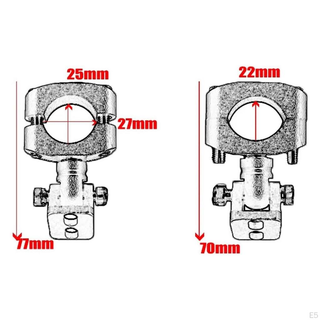 2 Pieces Mount Swivel Bracket Fits 22-25mm Bar Lightweight Accessory Vibration Repair Parts Direct