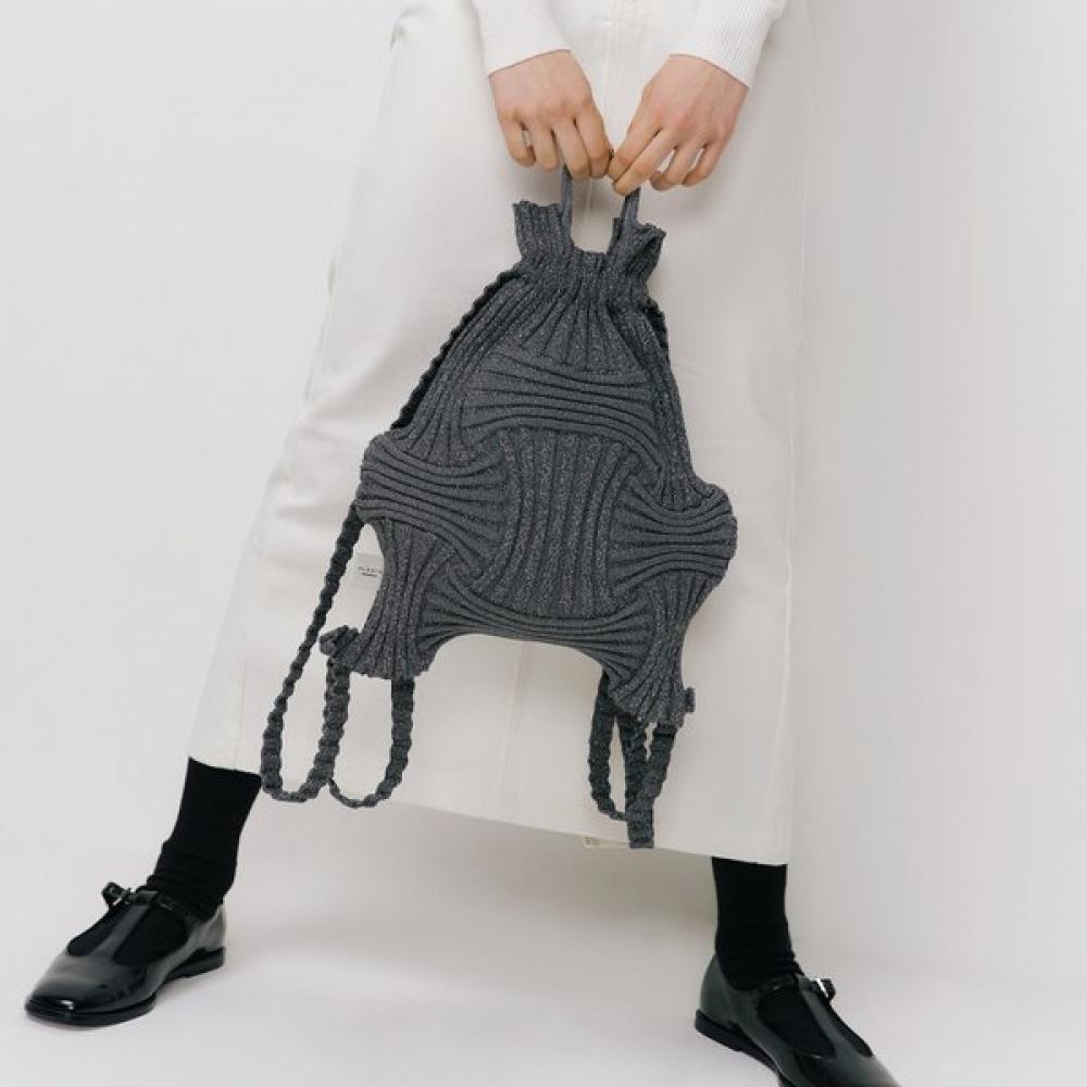 Pleatsmama Glitter Stone Brown New Bow Backpack