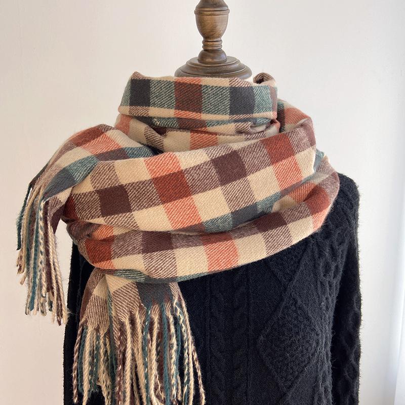 Luxury Brand Classic England Style Women Scarf Fashion Stripe Plaid Scarves Tassel Shawls Pashmina Lady Wrap Poncho Stoles