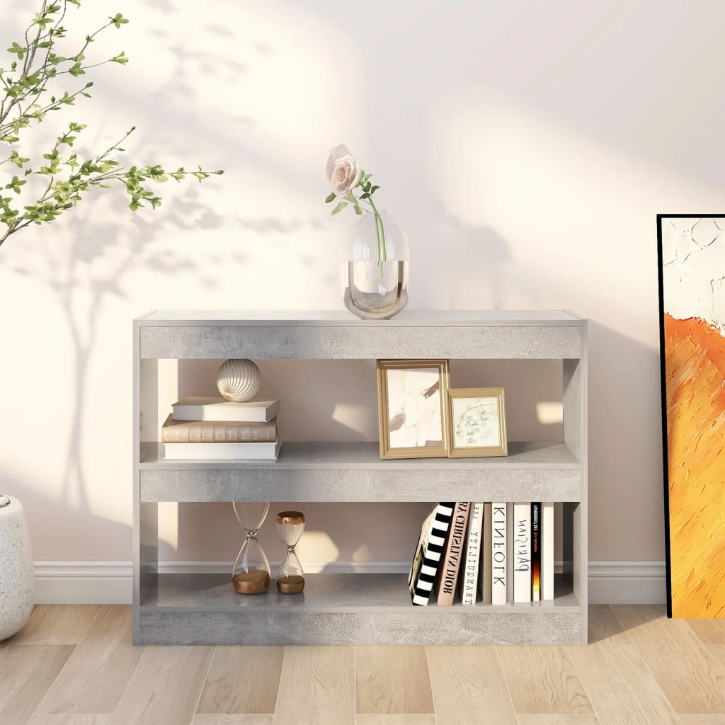 Bookshelf Room Divider Concrete Grey 100 x 30 x 72 cm