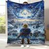 Retro Z-Zelda Cartoon Link Games Flannel Blanket,Ultra Soft Warm Plush Throw for Home Bedroom Bed Sofa Cover Camping Picnic Kid
