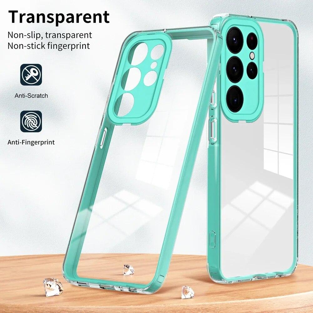 Phone Clear Cover for Samsung Galaxy S24 S23 Ultra A14 A04 A34 A54 A13 A23 A33 A53 A73 A52 A24 A05 A15 A25 Case Protector Bumper