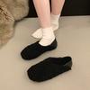 Fashion Winter New Flat Cotton Boots Women's Fashion Round Head Plush Deep Mouth Anti-slip Wear-resistant Low-top Shoes