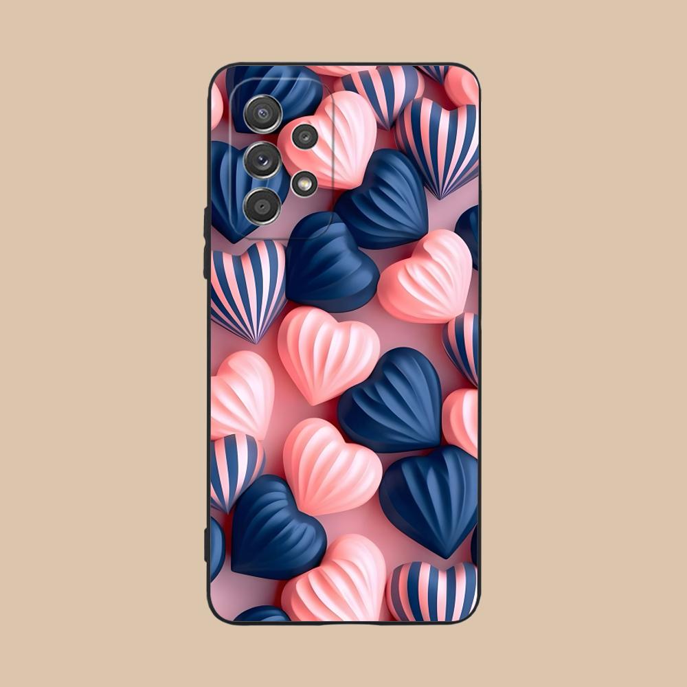 Y2K Glowing Hearts Mobile Phone Case for Samsung Galaxy A73 72 71 70 56 55 54 53 52 36 35 34 23 16 15 5G Colour Protective