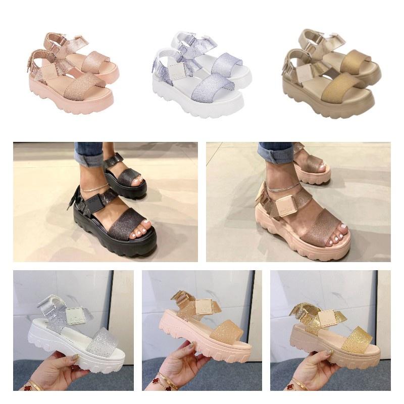 2023melissa Stylish Melissa Women's Flat Sandals With Chunky Soles And Trendy Wide Straps