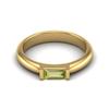 0.50 Ctw Baguette Peridot 925 Sterling Silver Gold Vermeil Solitaire Stackable Women Wedding Ring