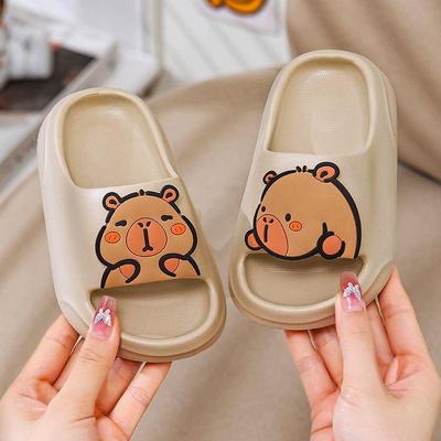 Capybara Kinder Sommerslipper rutschfest - Weiche Sohle, Niedliches Design für Jungen & Mädchen, Für den Innenbereich