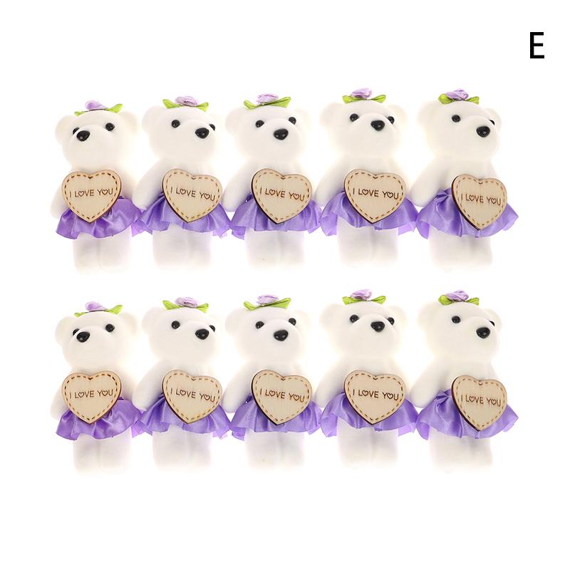 10Pcs/Set 10Cm Love Bear Bouquet Small Bear Couple Bear Gift Packaging Wedding Gift Birthday Present