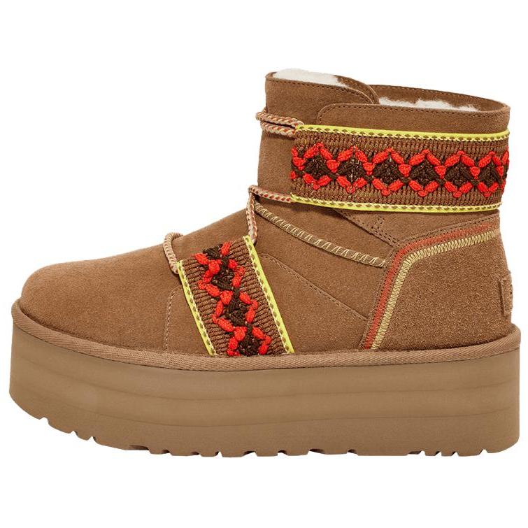UGG Classic Mini II Platform Braid - Chestnut Women Sneakers Brown 1138492-CHE