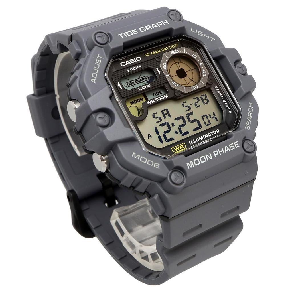 Casio Digital Men's Watch with Tide Graph and Moon Data Display, WS-1700H-8AV, Dark Gray, International Model [Parallel Import]