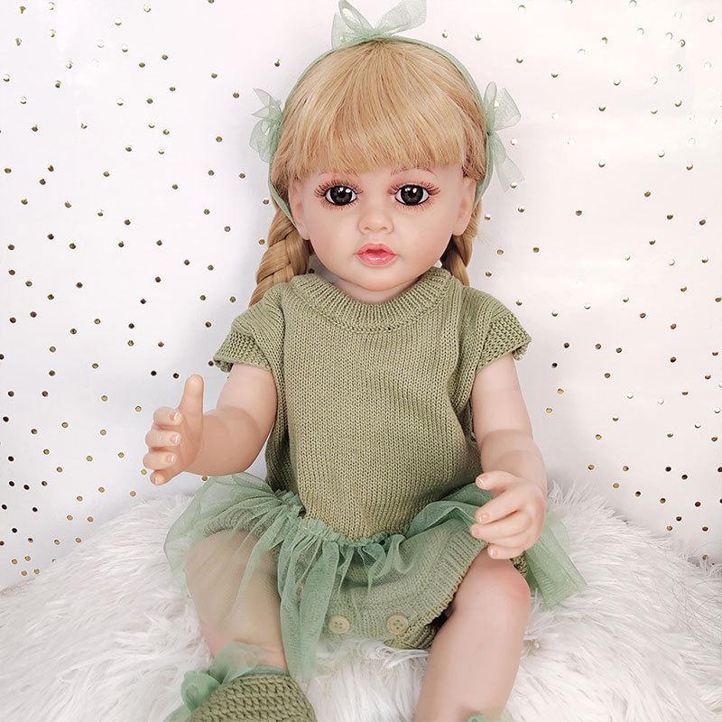 55CM Full Body Soft Silicone Reborn Toddler Doll Lifelike Soft Touch High Quality Doll Gifts for Children home Birthday Christmas gifts