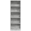 Bookshelf Concrete Grey 60x24x176 cm Engineered Wood